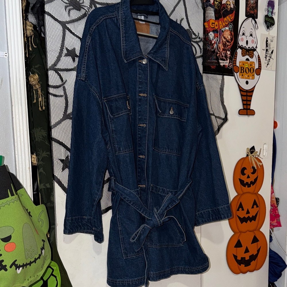 Denim Belted Jacket - image 7